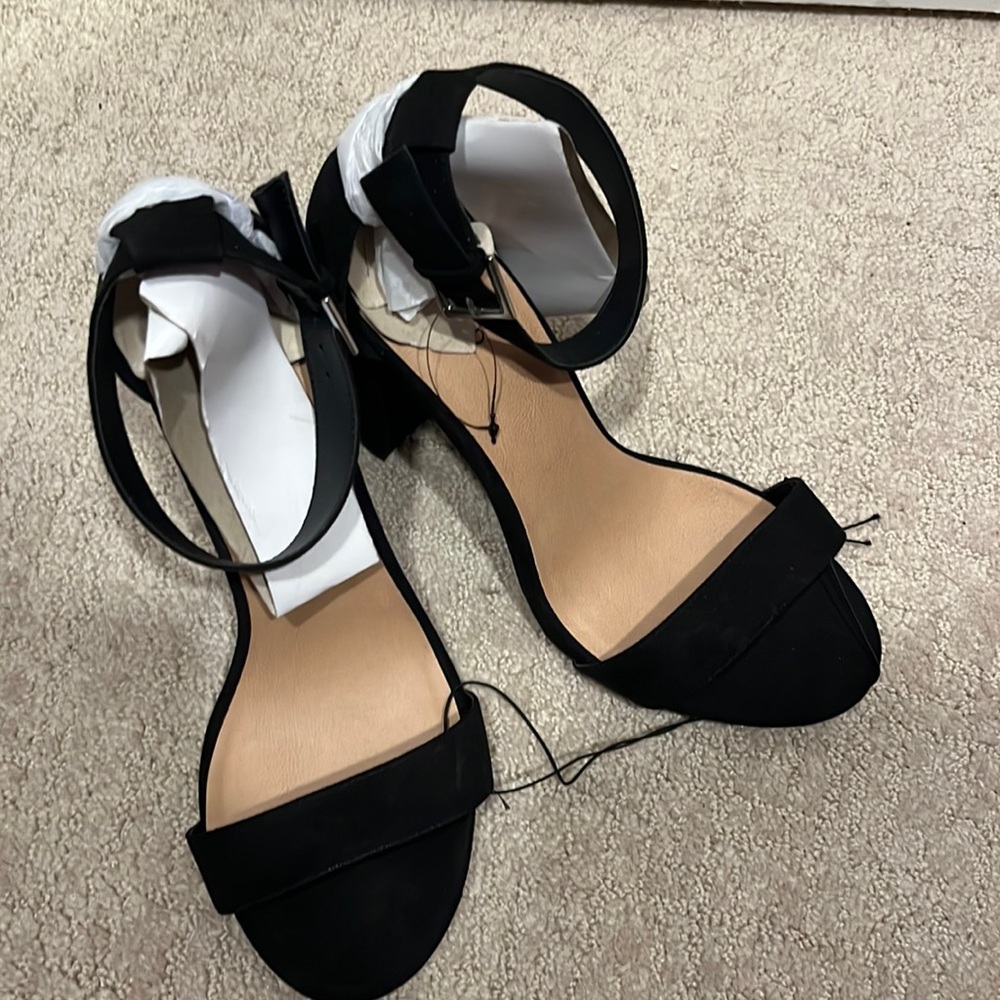 torrid Black Open-Toe Ankle Strap Heels